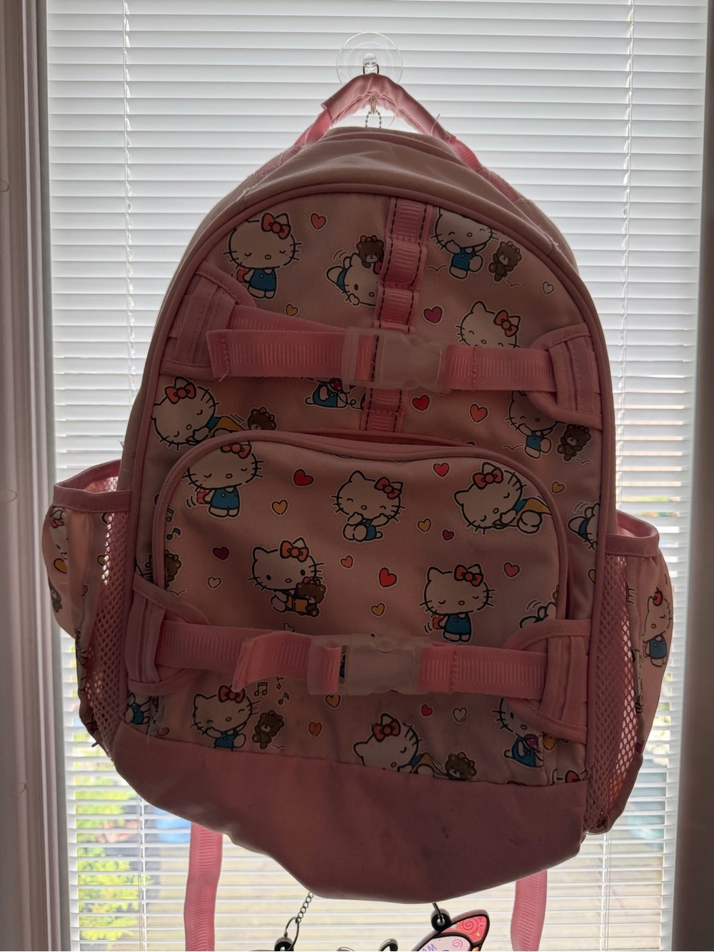 Pottery Barn Kids Pink Hello Kitty Print Backpack & Lunch Box Glow in The Dark